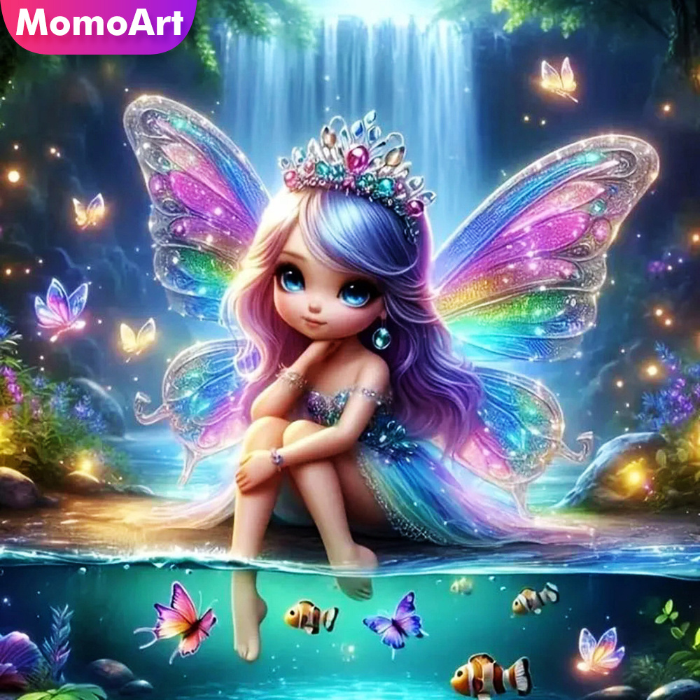 Photo Mosaic Print - Momoart Mädchen-Diamant-Mosaik-Porträt, neu, 2024, Gemälde, Geist,