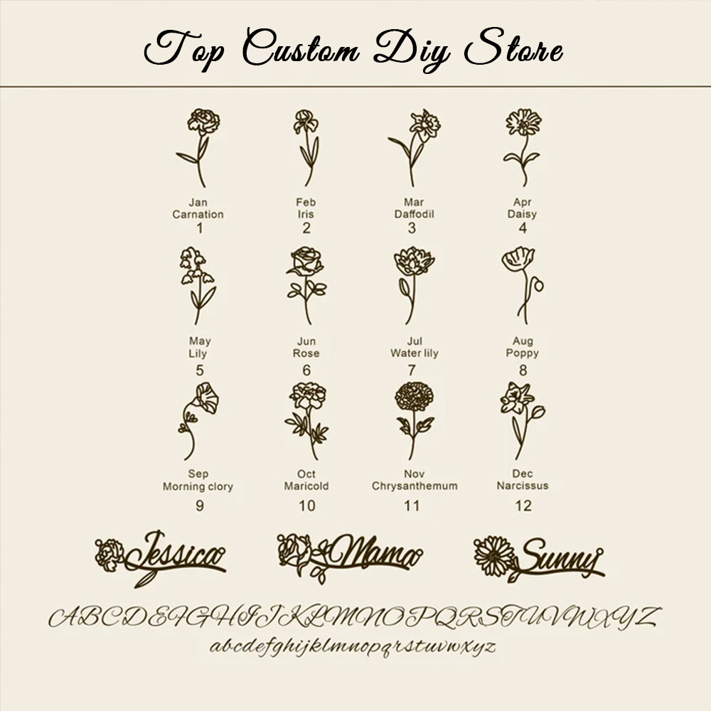 Personalisierte Namens-Geburts – Birth Flower Necklace Bewertung und Preis
