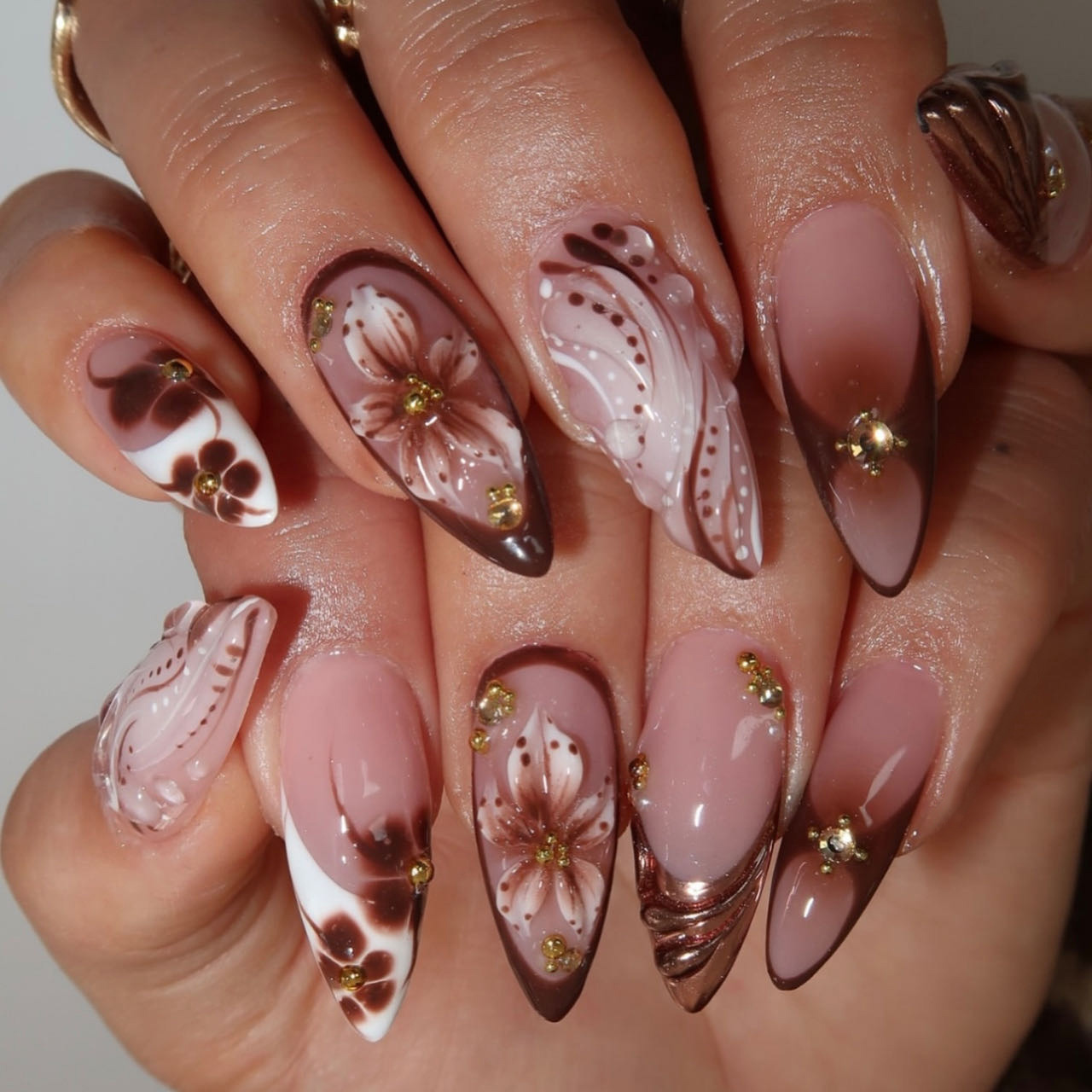 Mittellange künstliche Nägel f – Pressed Flower Art Bewertung und Preis